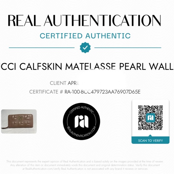 Authenticated Gucci Pearl Matelasse Wallet - Picture 9 of 9